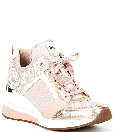 michael kors sneakers tan and sparkly|michael kors pink sneakers women.